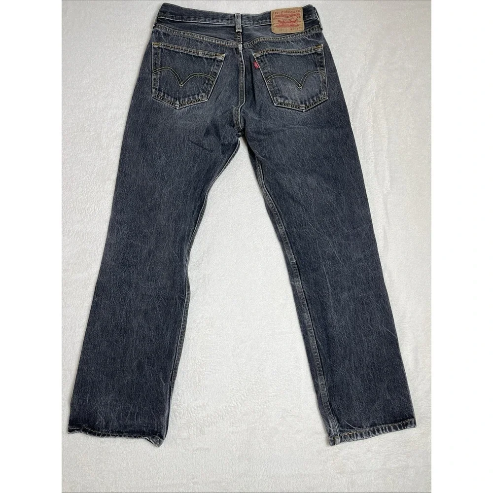 Vintage Levis 501 Black Jeans‎ Men 32x32 (31x 29) Y2K Button Fly Denim Straight